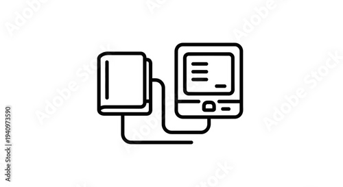 Blood Pressure Monitor Icon: Health, Medical Device, Hypertension Check, Digital Measurement