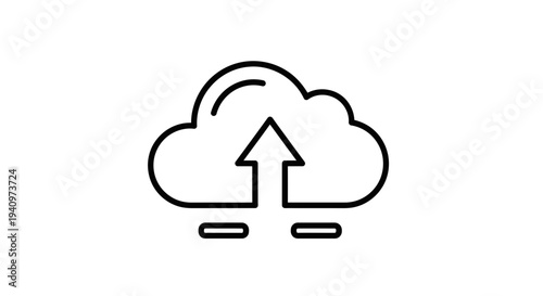 Cloud Upload Icon: Digital Data Transfer and Cloud Computing Concept
