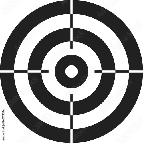 Target crosshair icon, bullseye aim symbol, shooting range target illustration, precision focus mark design element