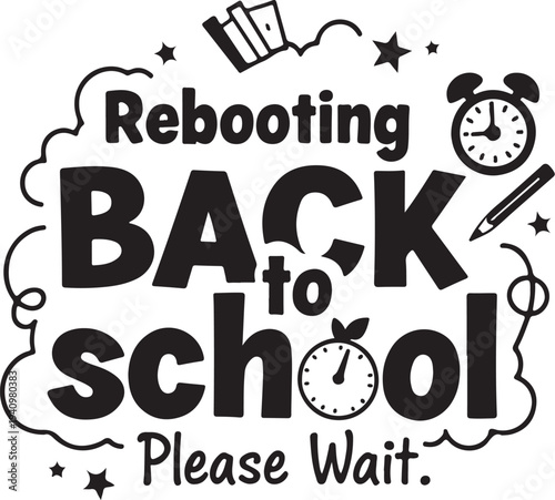 Rebooting Back to School vector illustration