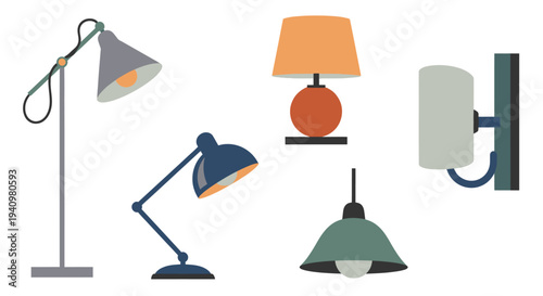 Modern Collection of Interior Lamps Floor Desk and Ceiling Lights
