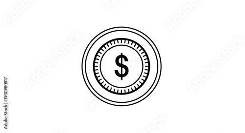 Dollar Coin Icon, Money Symbol, Financial Currency, Business and Finance Concept