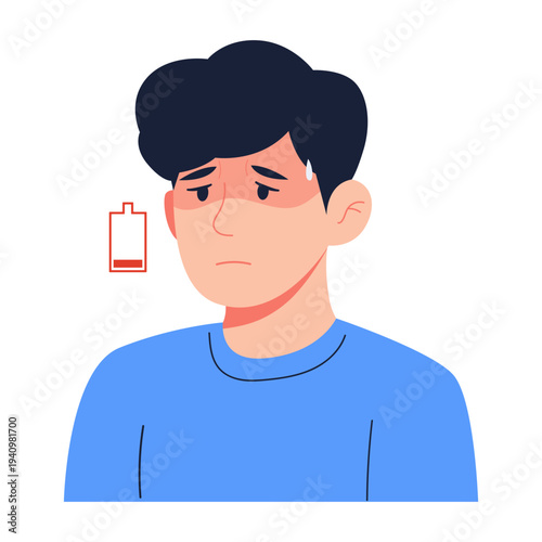 Flu Symptoms Character Illustrations