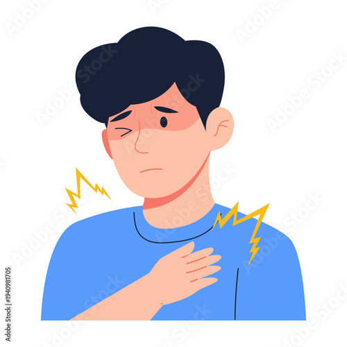 Flu Symptoms Character Illustrations