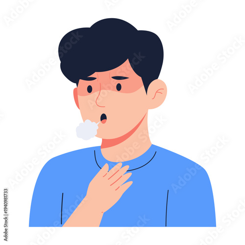 Flu Symptoms Character Illustrations