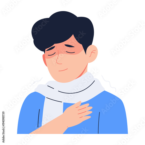 Flu Symptoms Character Illustrations