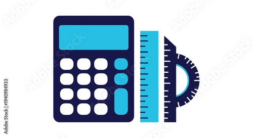 Calculator and Protractor Mathematical Tools.