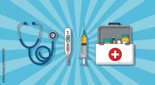 Medical Tools and First Aid Kit.