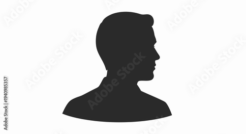 Silhouette profile of a man's head in a circle, representing anonymity and mystery