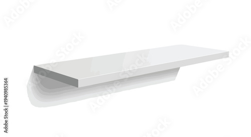Sleek Minimalist White Floating Shelf Displaying Modern Design and Clean Lines on a White Background