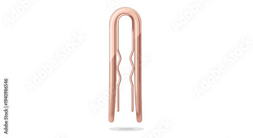 Sleek Rose Gold Hairpin Elegantly Displayed on a Clean White Background