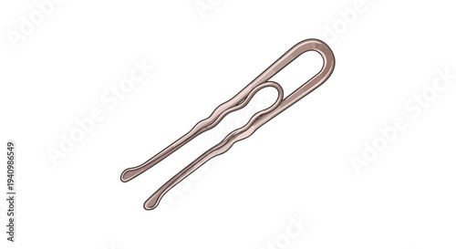 A delicate rose gold bobby pin with a distinct wavy design, perfect for hair styling and accessories.