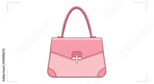 Elegant Pink Handbag Illustration Perfect for Fashion and Style Concepts