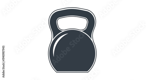Minimalist Kettlebell Icon Representing Strength Training and Fitness Routines with a Clean Aesthetic