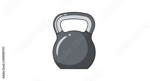 Iconic Gray Kettlebell for Fitness and Strength Training Exercises Promoting Health and Wellness Concepts