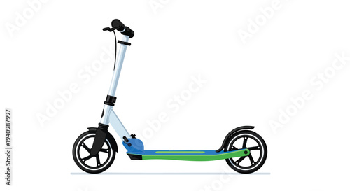 Modern Urban Mobility Electric Scooter Illustration with a Clean White Background for City Commuting and Transportation Concepts
