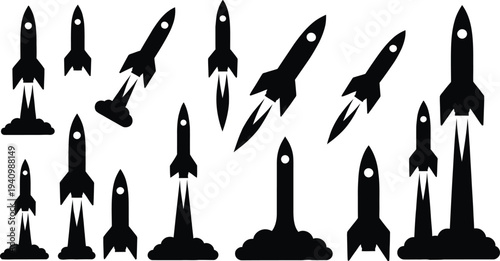 “Vector illustration of a modern military missile symbol representing defense technology and strategic power