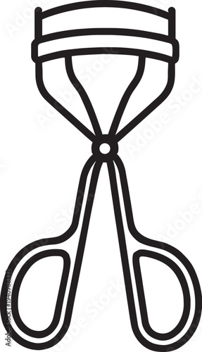 Vector eyelash curler icon, black line illustration