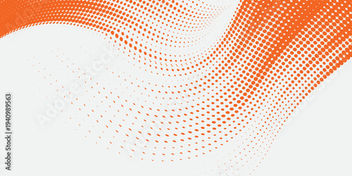 Abstract speed line style orange halftone banner design template. white and orange halftone dot pattern with grunge texture. Sporty style white and orange dot pop art comic, Modern.