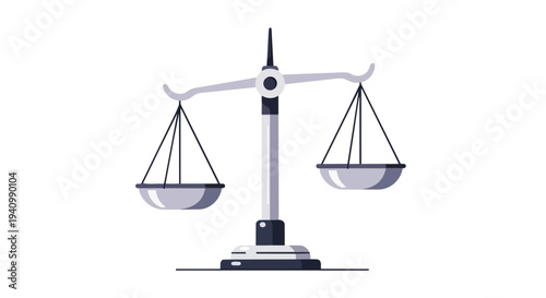 A simple illustration of a balanced scale, symbolizing equilibrium and justice, in a minimalist flat design style