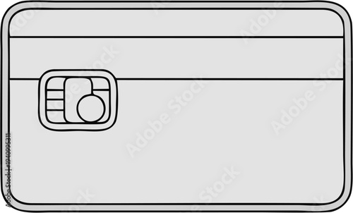 Modern blank credit card vector illustration with chip and magnetic stripe minimalist flat design ready for customization and financial services