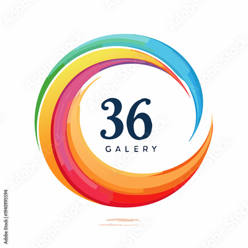 Colorful Logo with Number Thirty Six.