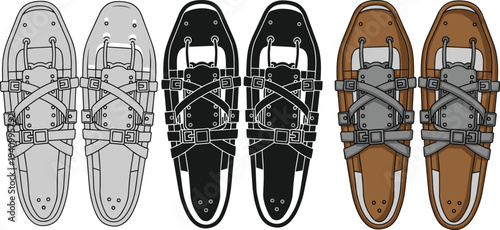 Top view men luxury loafers collection illustration, black brown white leather driving shoes fashion footwear design isolated background stylish modern