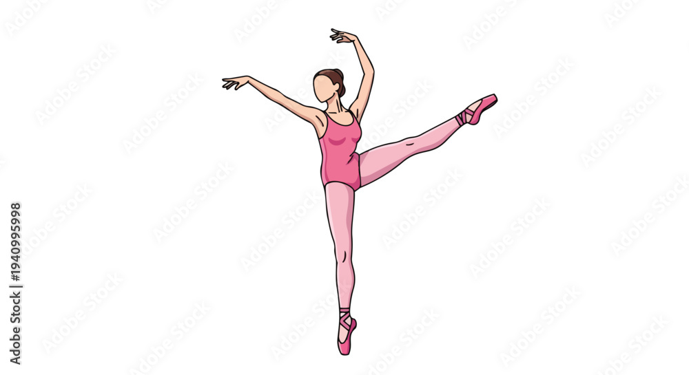 Obraz premium Elegant female ballet dancer gracefully poised in a dynamic pose, embodying poise and artistic expression
