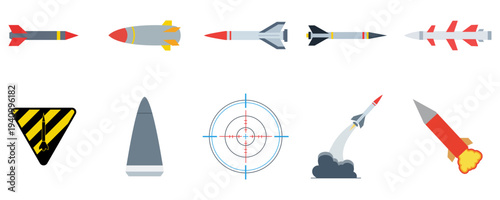 Missile and Weapon Icons Set
