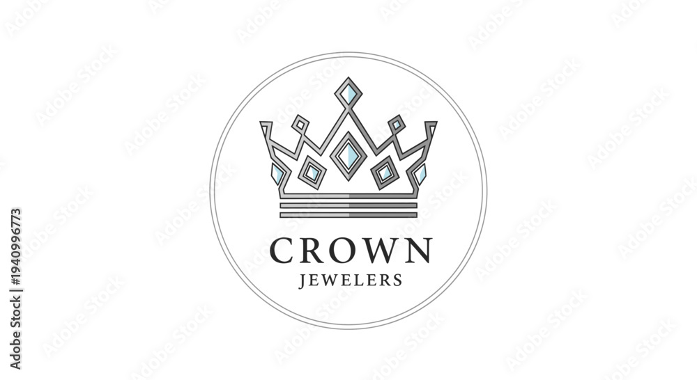 Obraz premium Crown Jewelers Logo Design with Crown.