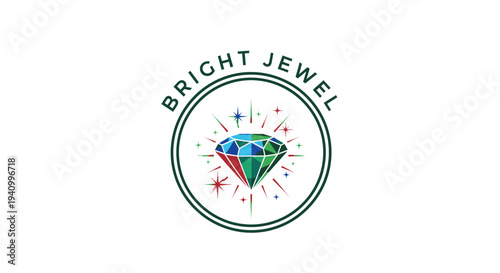 Bright Jewel Diamond Logo Design Concept.