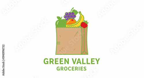 Brown Paper Bag with Fresh Fruits.