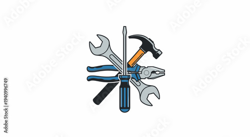 Collection of Various Hand Tools Arranged.