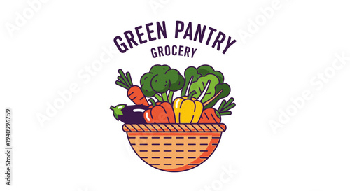 Colorful Vegetables in a Wicker Basket.