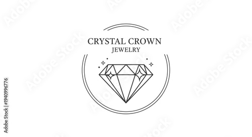 Crystal Crown Jewelry Diamond Logo Design.