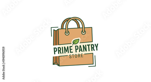 Brown Paper Shopping Bag Illustration Design.