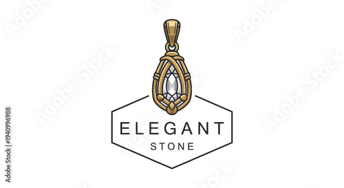 Luxury Jewelry Logo with Elegant Stone.