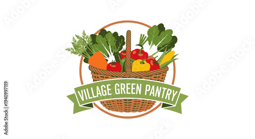 Fresh Vegetables and Fruits in Basket.