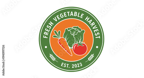 Fresh Vegetable Harvest Logo Design.