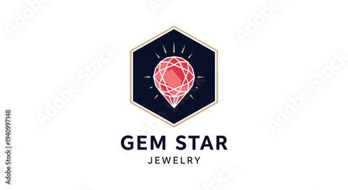Gem Star Jewelry Logo Design Element.