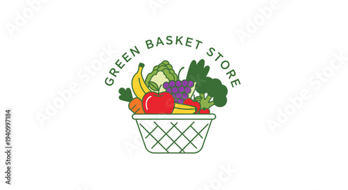 Illustration of Fresh Fruits and Vegetables.