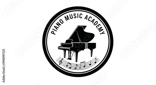 Piano Music Academy Logo Design.
