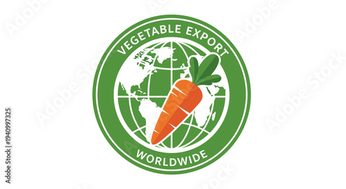 Carrot Logo with Global Emblem Design.