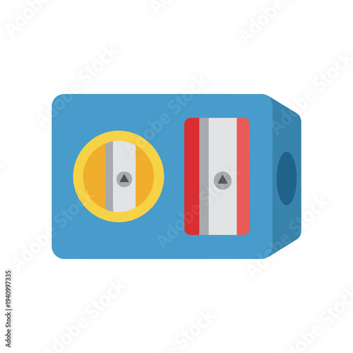 Colorful pencil sharpener with two holes, school supplies, education tools