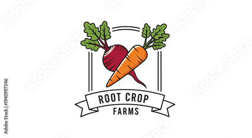 Root Crop Farms Logo with Vegetables.