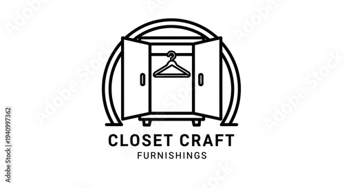 Simple Line Drawing of a Closet.