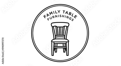 Simple Line Drawing of a Chair.