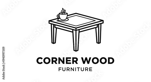 Simple Line Drawing of a Table.