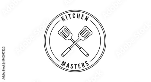 Kitchen Masters Logo with Utensils.