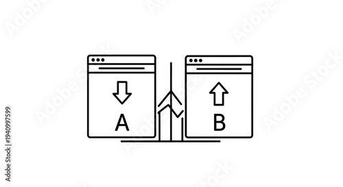 A/B Testing Concept: Comparing Two Website Versions for Optimization